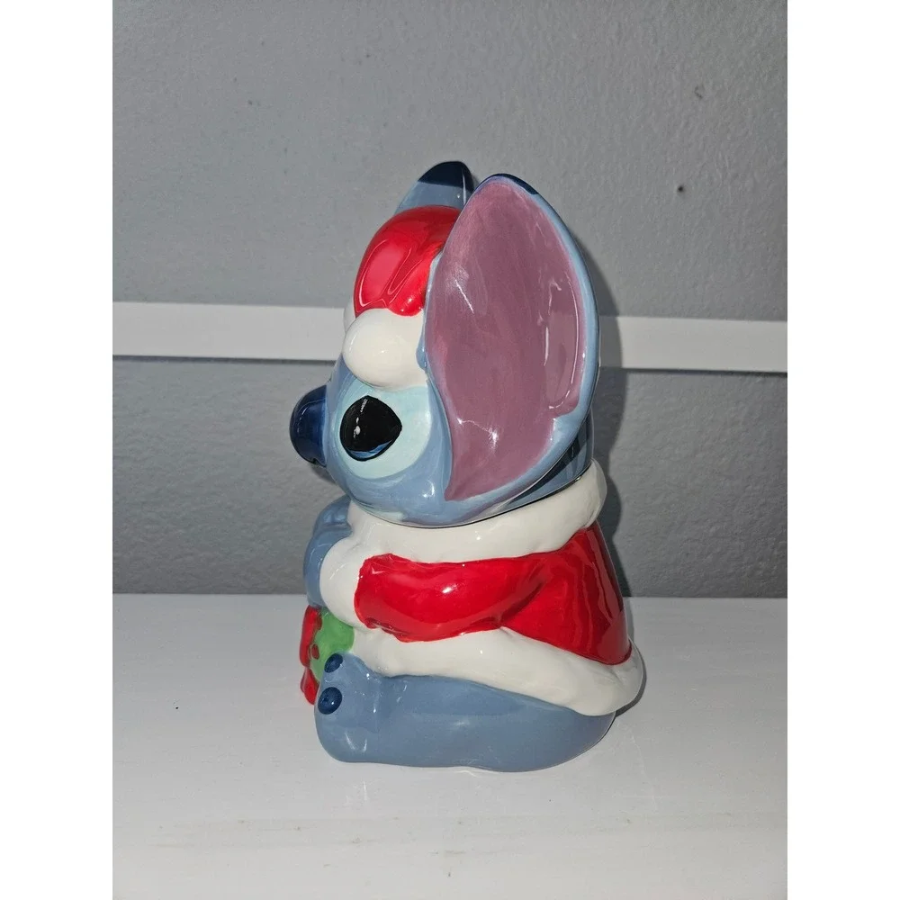 Zrike Brands Stitch Cookie Jar Blue Santa Christmas Disney